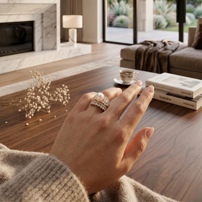 Cathedral Pearl Ring