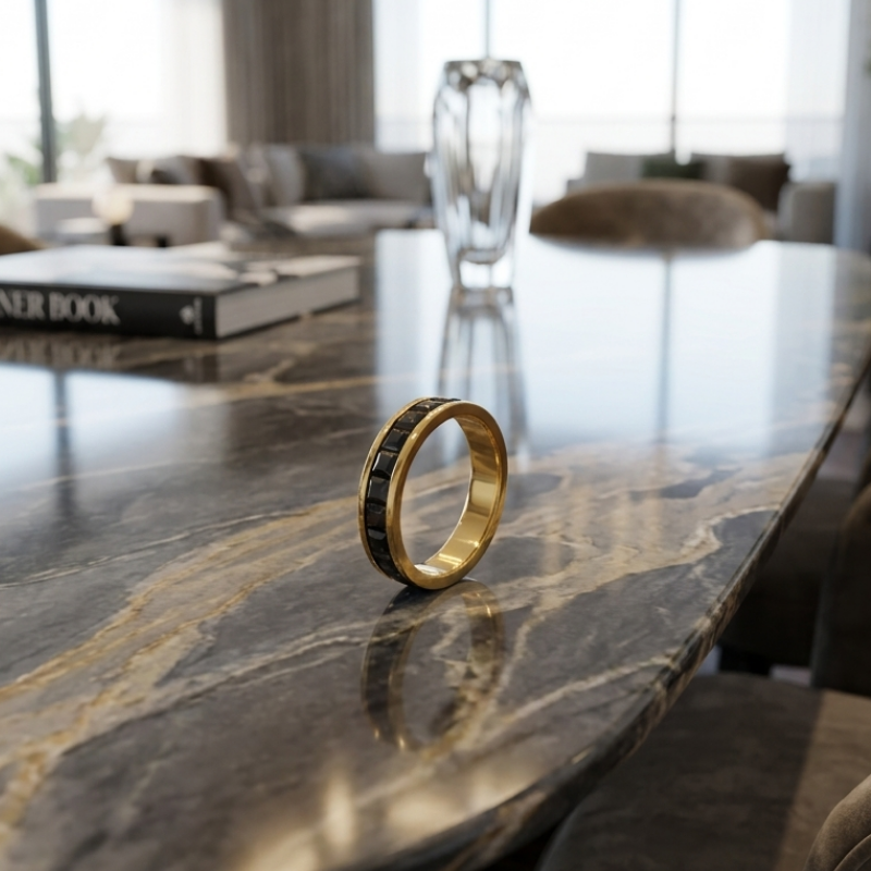 Black Baguette Ring