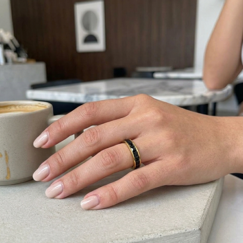 Black Baguette Ring