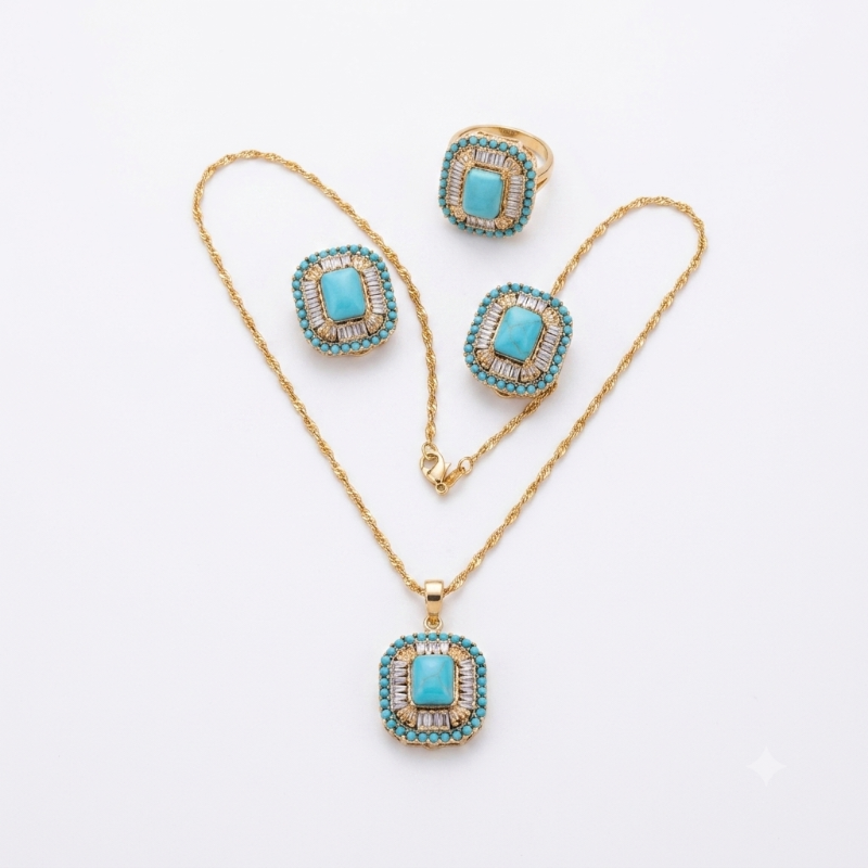 Celestial Feroza Elegance Pendant Set