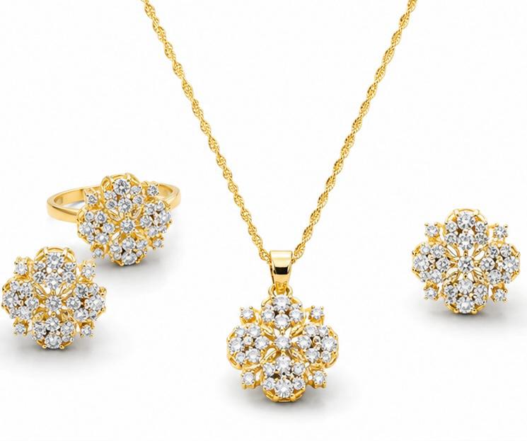 Crystal Blossom Pendant Set
